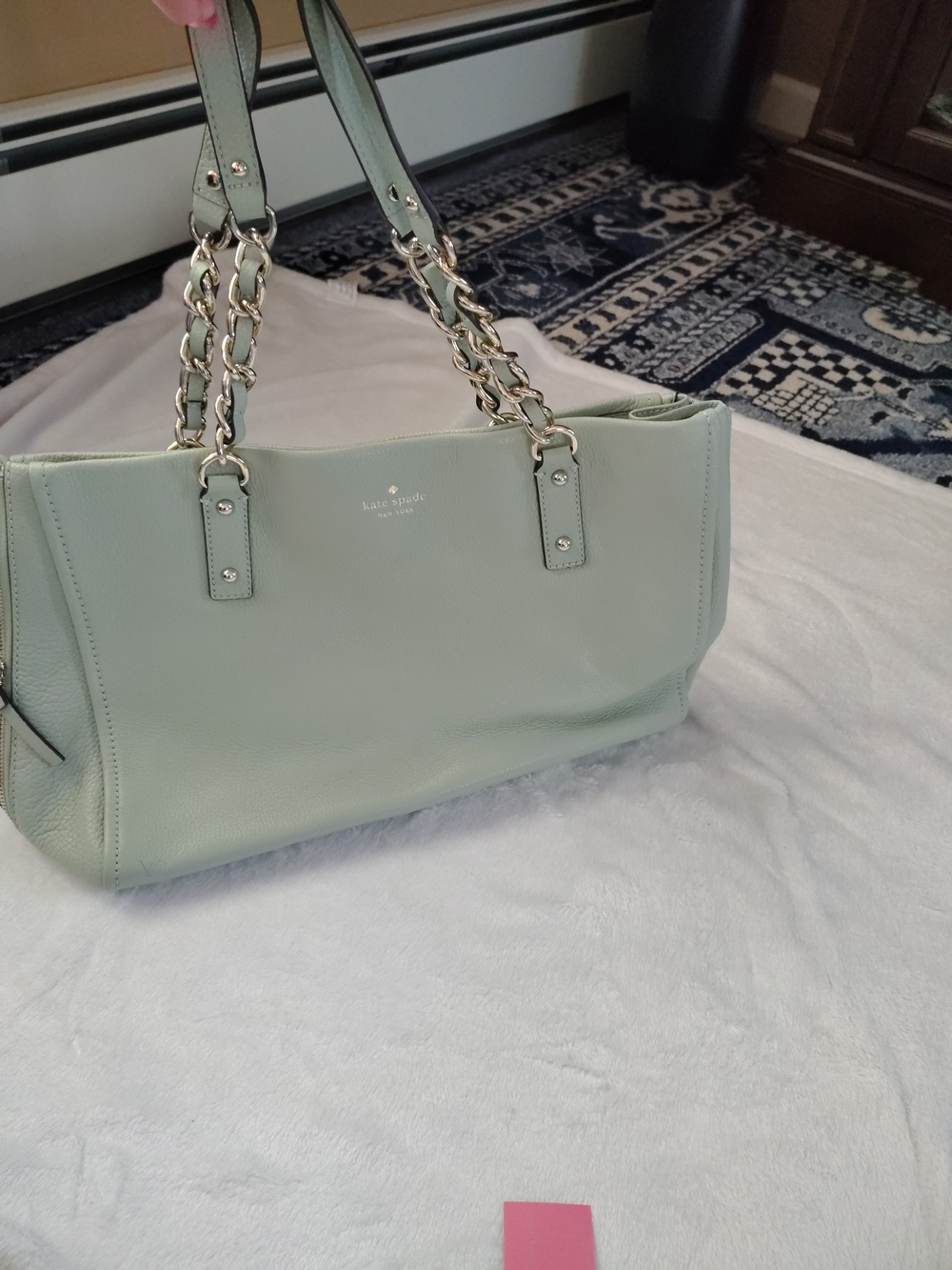 kate spade New York Mint Leather Chain-Handle Tote